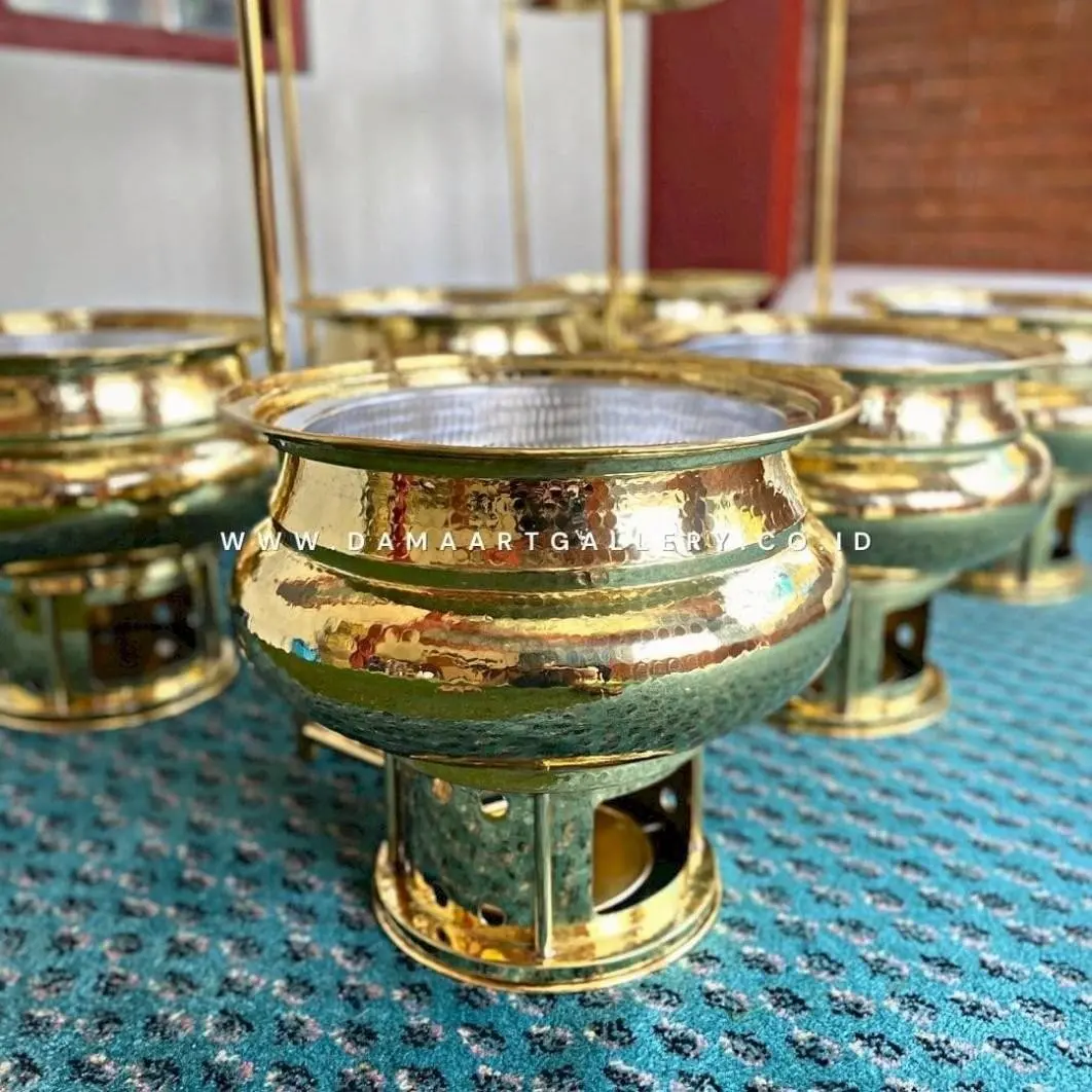 Chafing dish Kuningan Motif Tempa Berkualitas